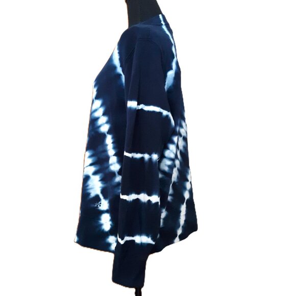 Tory Burch Sport Sweatshirt French Terry Tie Dye Ocean Mist Blue Small - Picture 6 of 9